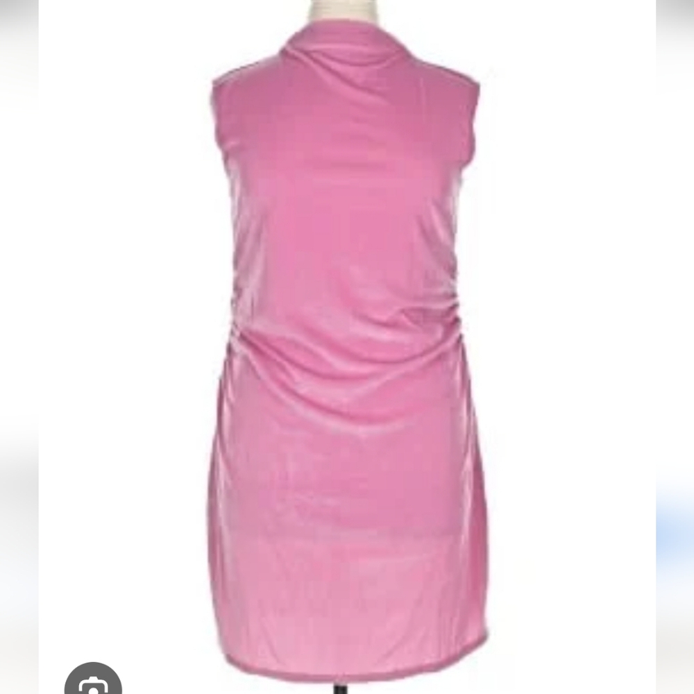 Nwt A NEW DAY PLUS MAUVE PINK VELVET RUCHED MIDI DRESS 1x Torrid Formal Barbie